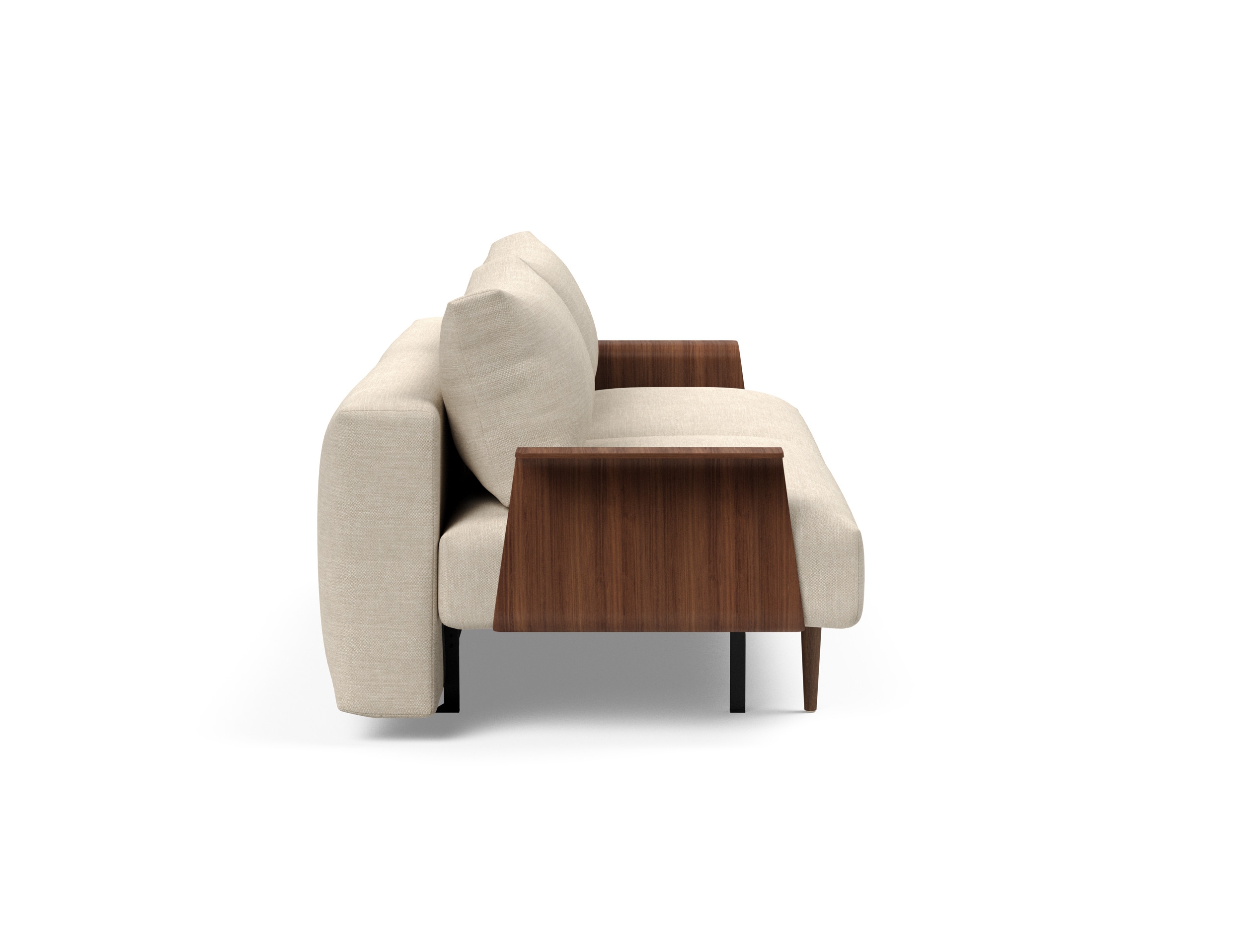 Frode Fabric Sofa Bed w/Walnut Arms