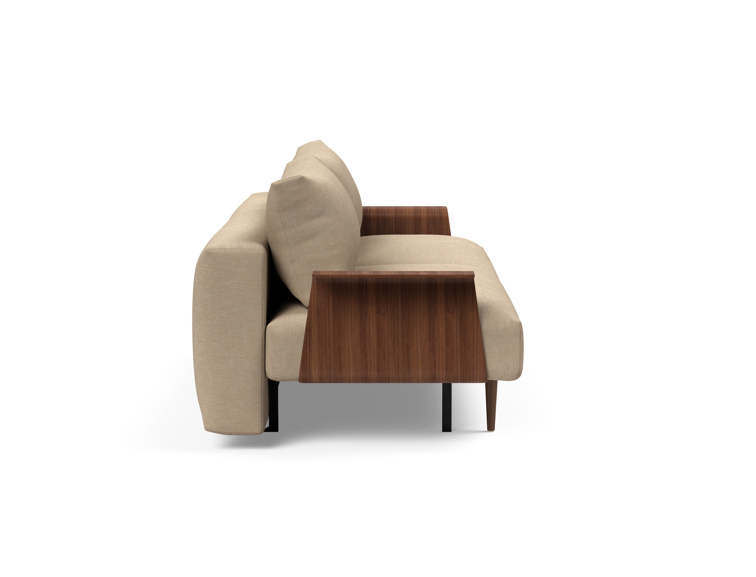 Frode Fabric Sofa Bed w/Walnut Arms