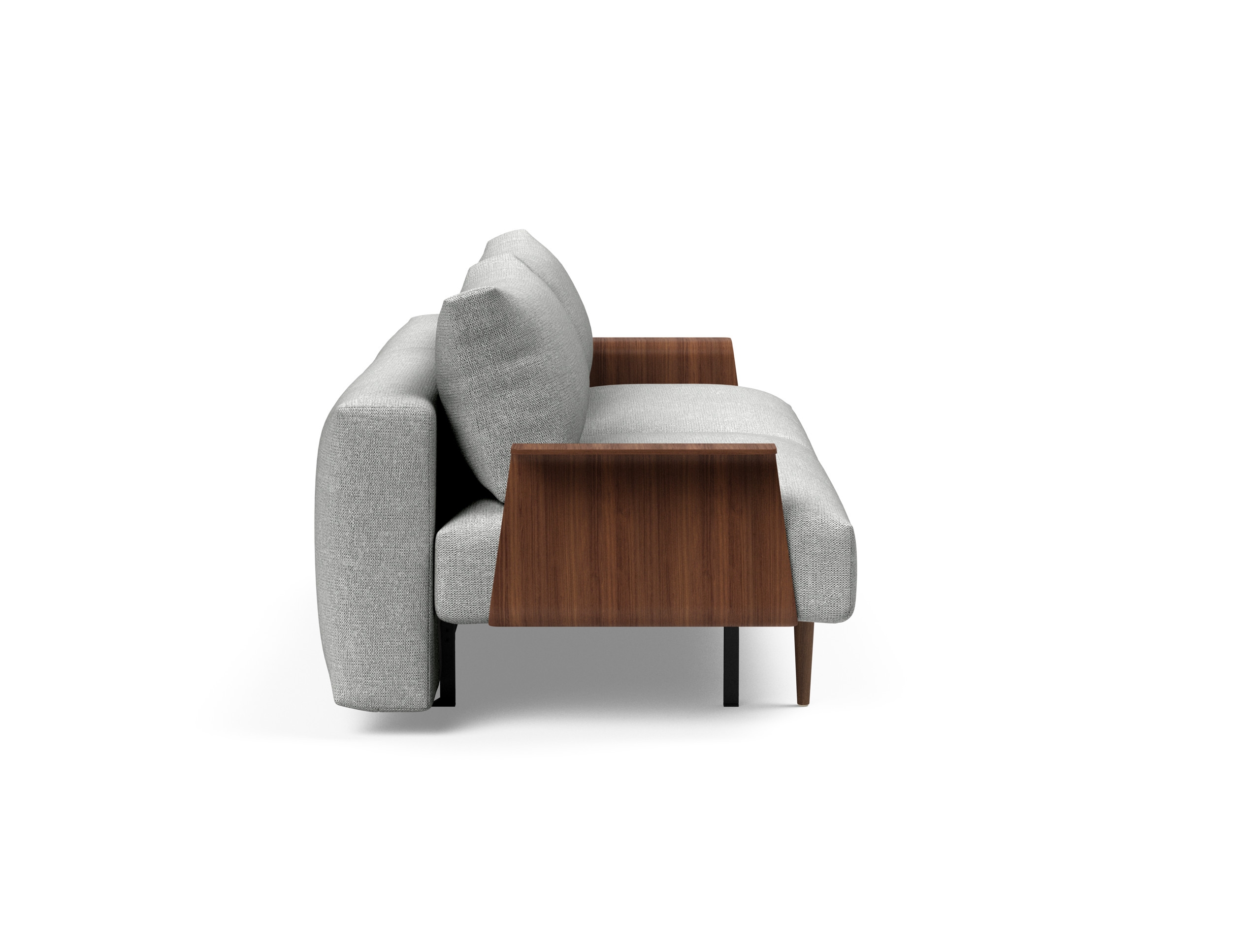 Frode Fabric Sofa Bed w/Walnut Arms