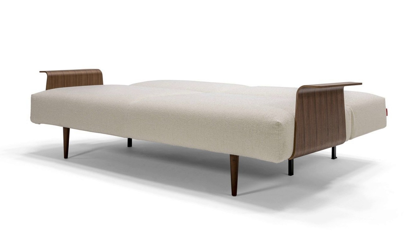 Frode Fabric Sofa Bed w/Walnut Arms