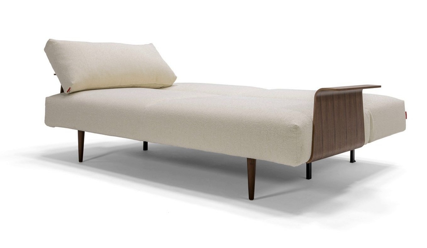 Frode Fabric Sofa Bed w/Walnut Arms