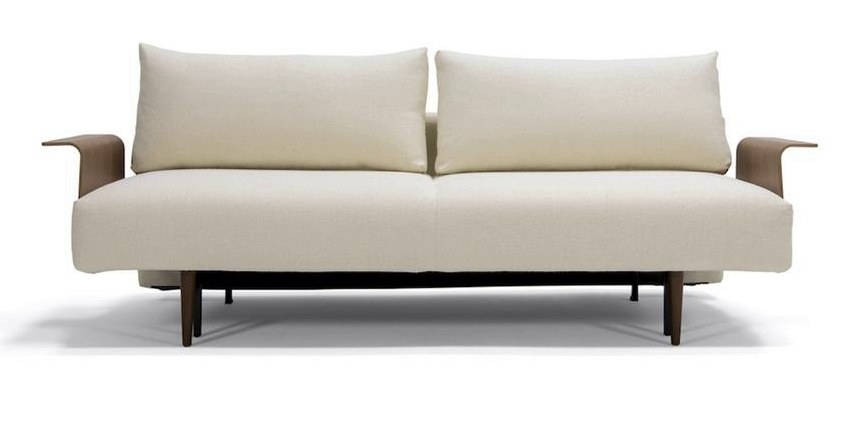 Frode Fabric Sofa Bed w/Walnut Arms