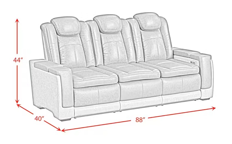SM Lantana Faux Leather Power Reclining Living Room Set w/LED Light