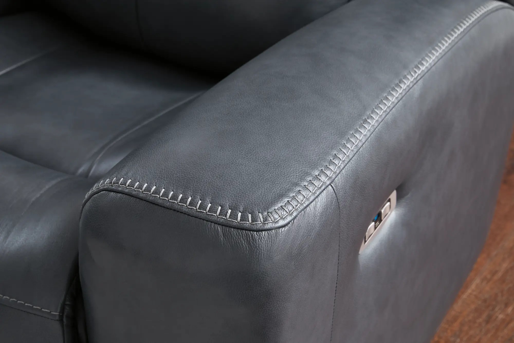 Next Move Leather Power Reclining Living Room Set with Adjustable Headrest