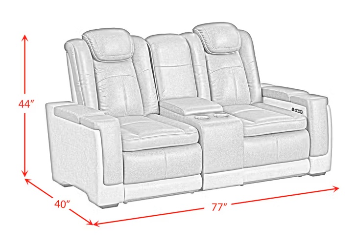 SM Lantana Faux Leather Power Reclining Living Room Set w/LED Light