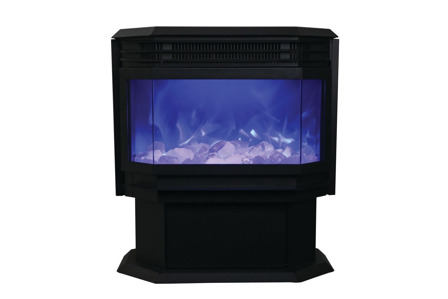 Free Stand 26" Fireplace w/Log Set and Sable Glass