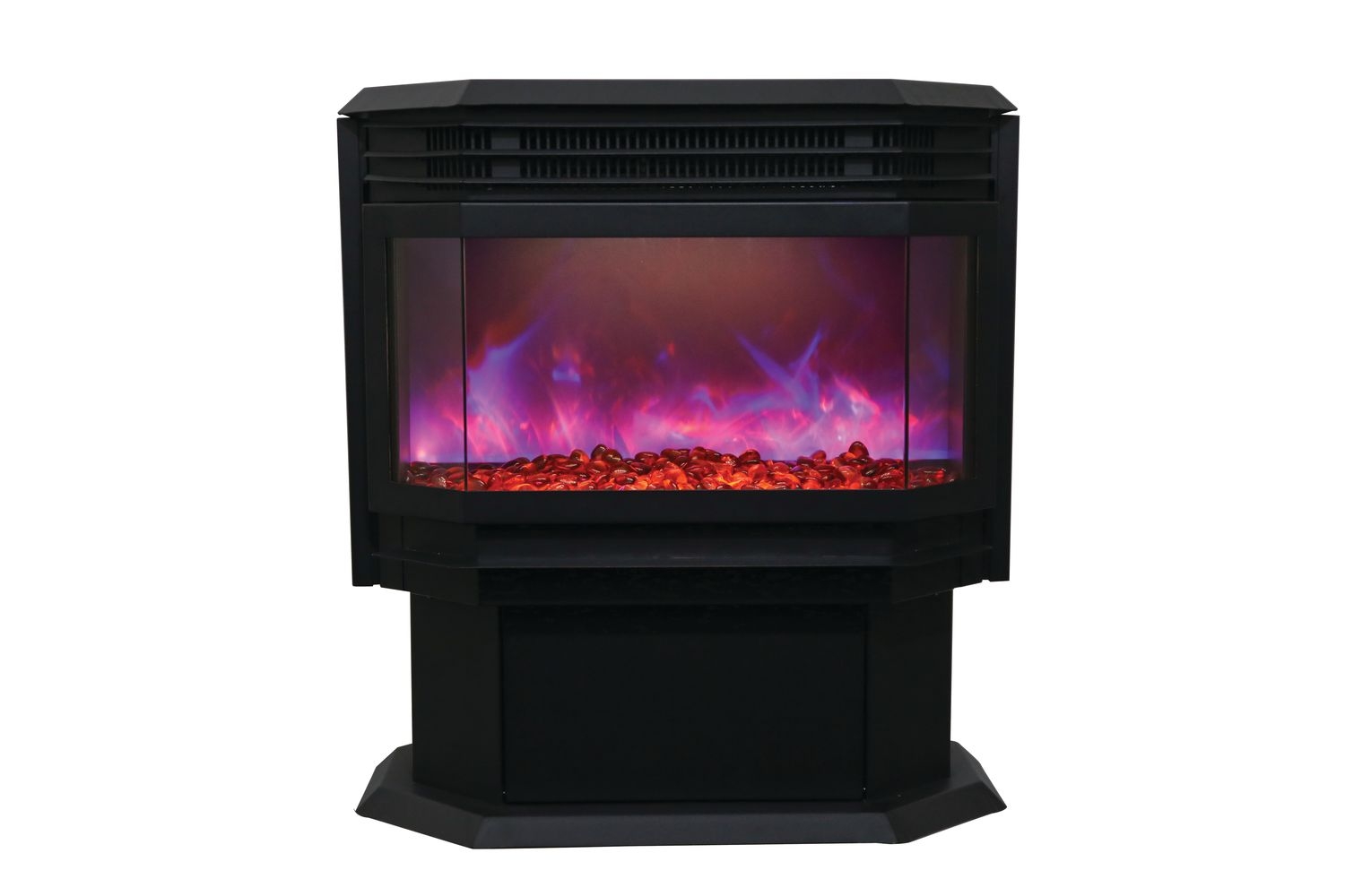 Free Stand 26" Fireplace w/Log Set and Sable Glass