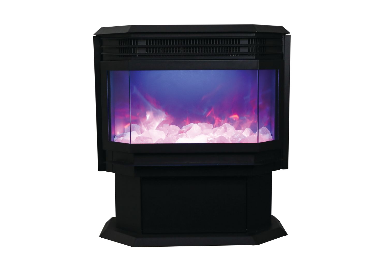 Free Stand 26" Fireplace w/Log Set and Sable Glass