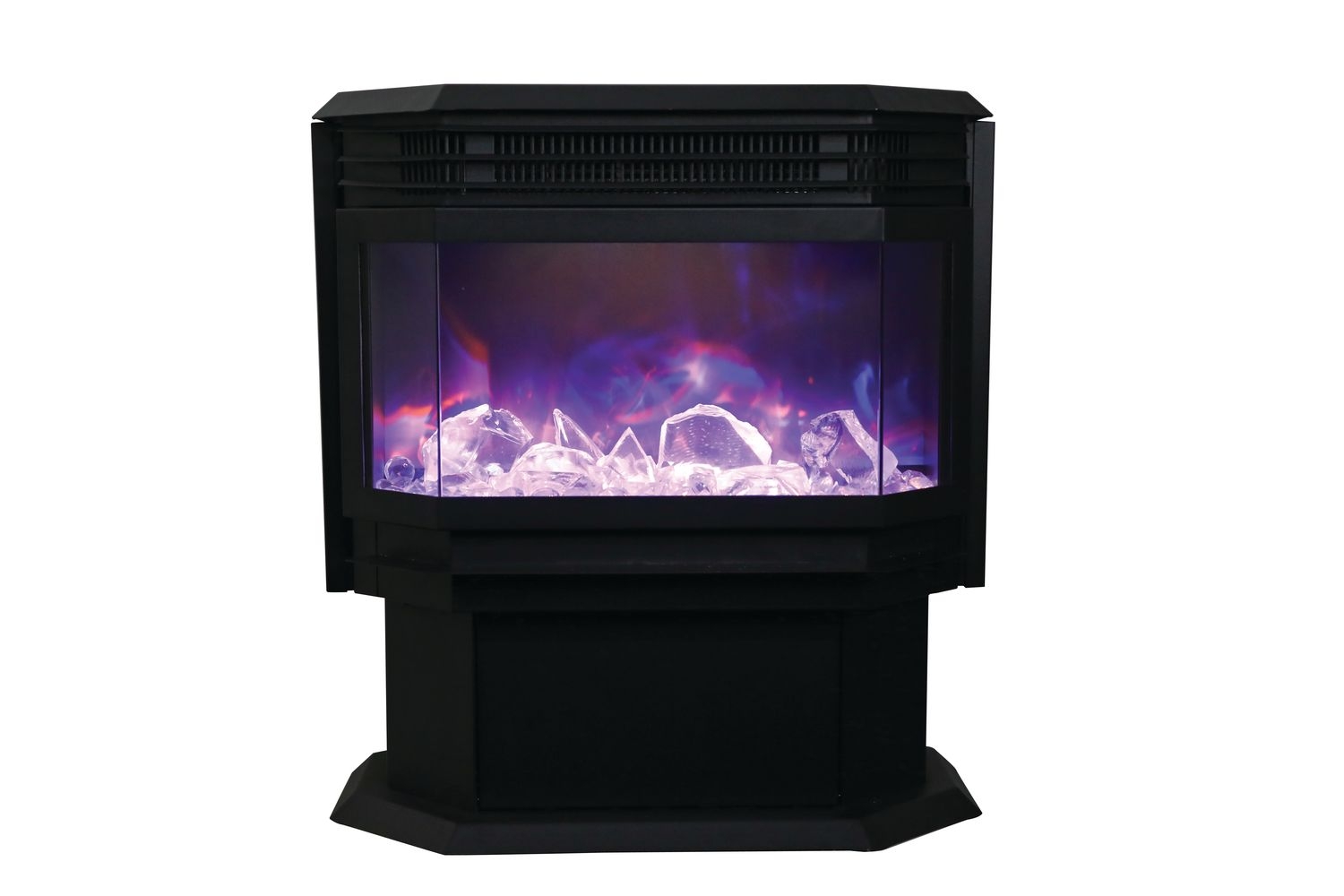 Free Stand 26" Fireplace w/Log Set and Sable Glass