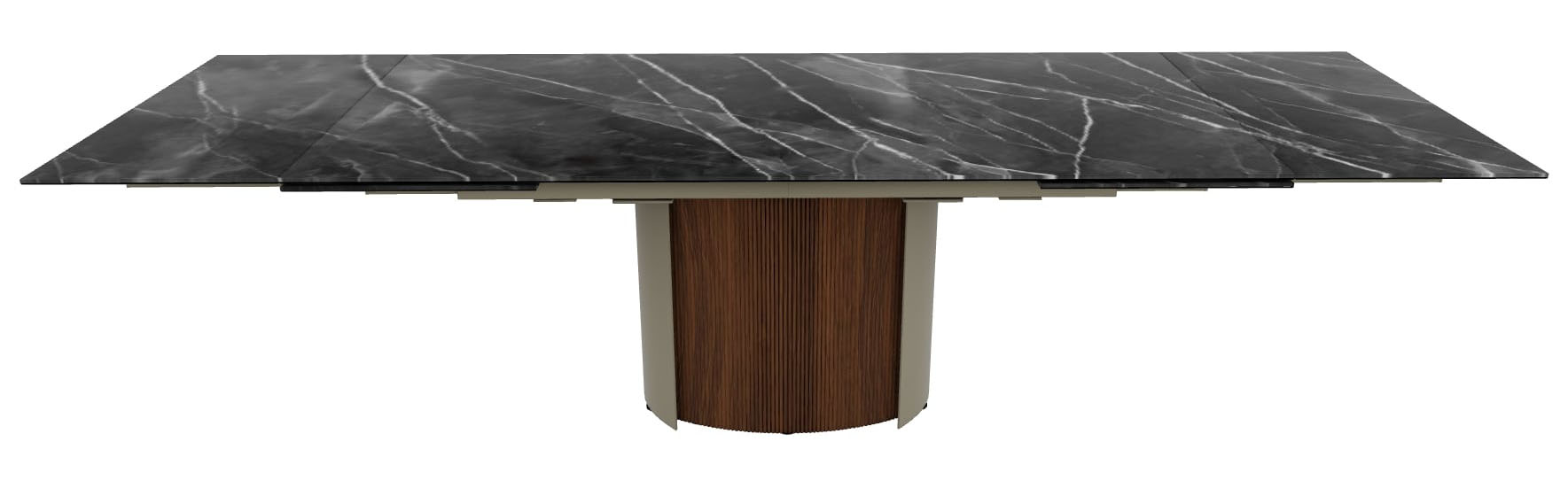 Yoroi Metal/Ceramic/Veneer Rectangular Extendable Dining Table