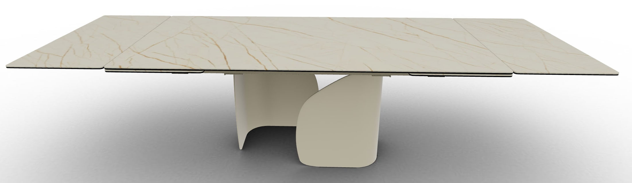 Twins Metal/Ceramic Rectangular Extendable Dining Table