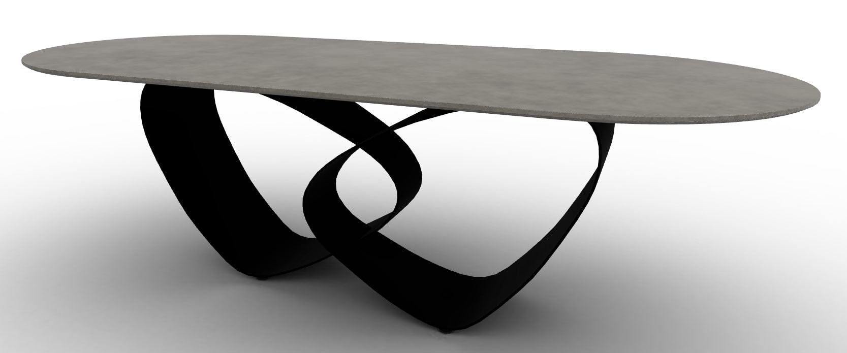 Breeze W98.4-inch Ceramic/Metal Customizable Oval Dining Table