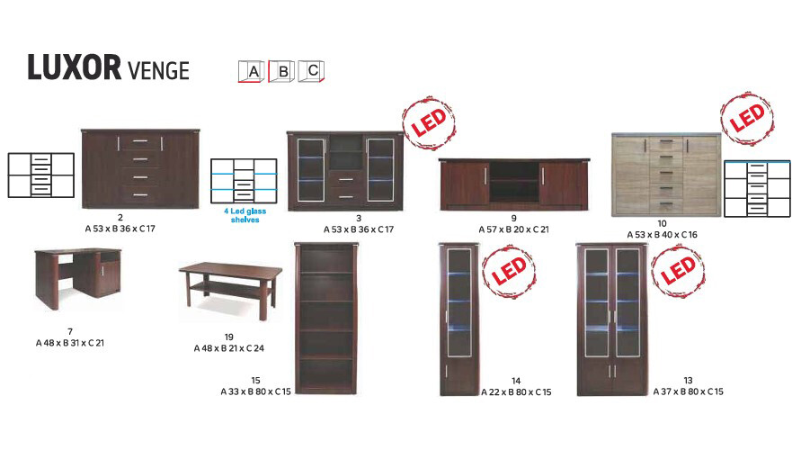 Luxor 9 Wood TV Stand with 2 Doors