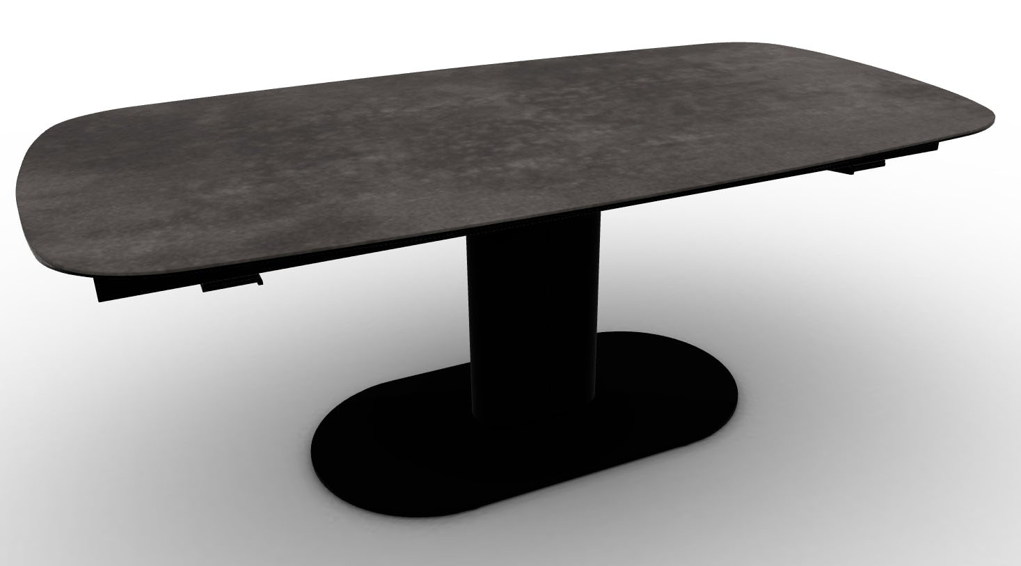 Cameo W78.7"-97.6"-116.5" Ceramic/Metal/Wood Extendable Customizable Elliptical Dining Table