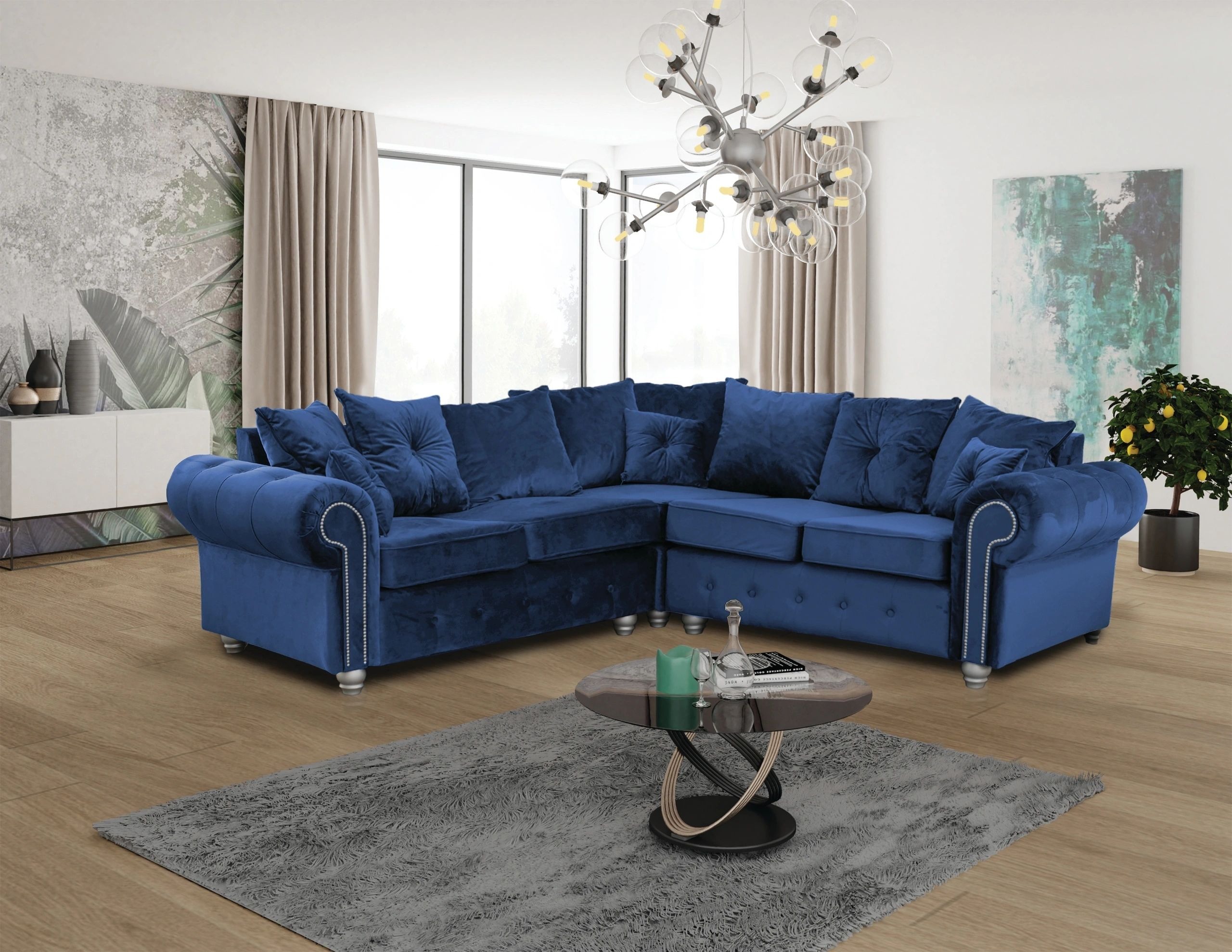 Ashley L-Shaped Fabric Sectional Sofa