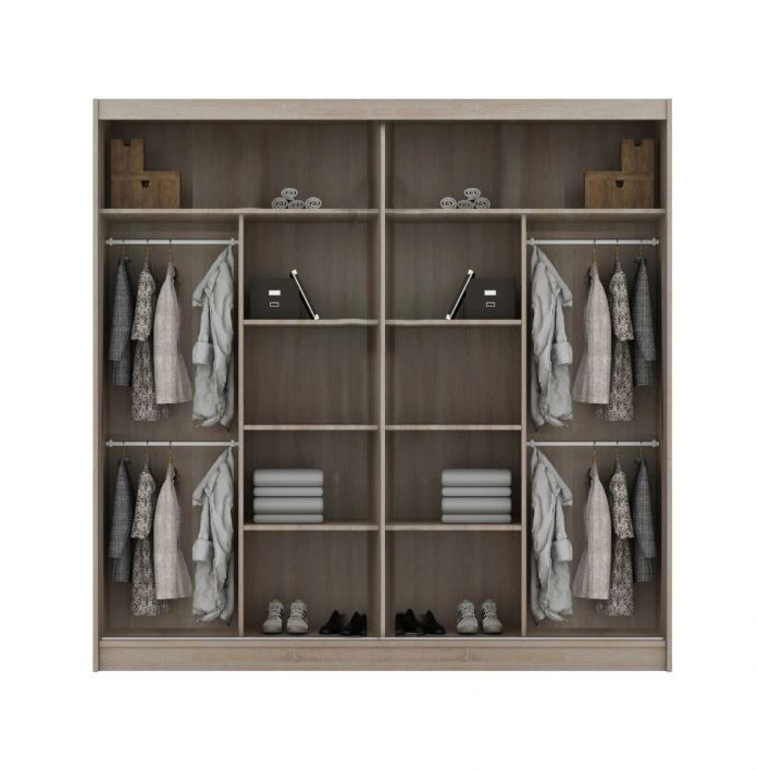 Chico 80-inch 2-Door Wood Wardrobe with Mirror