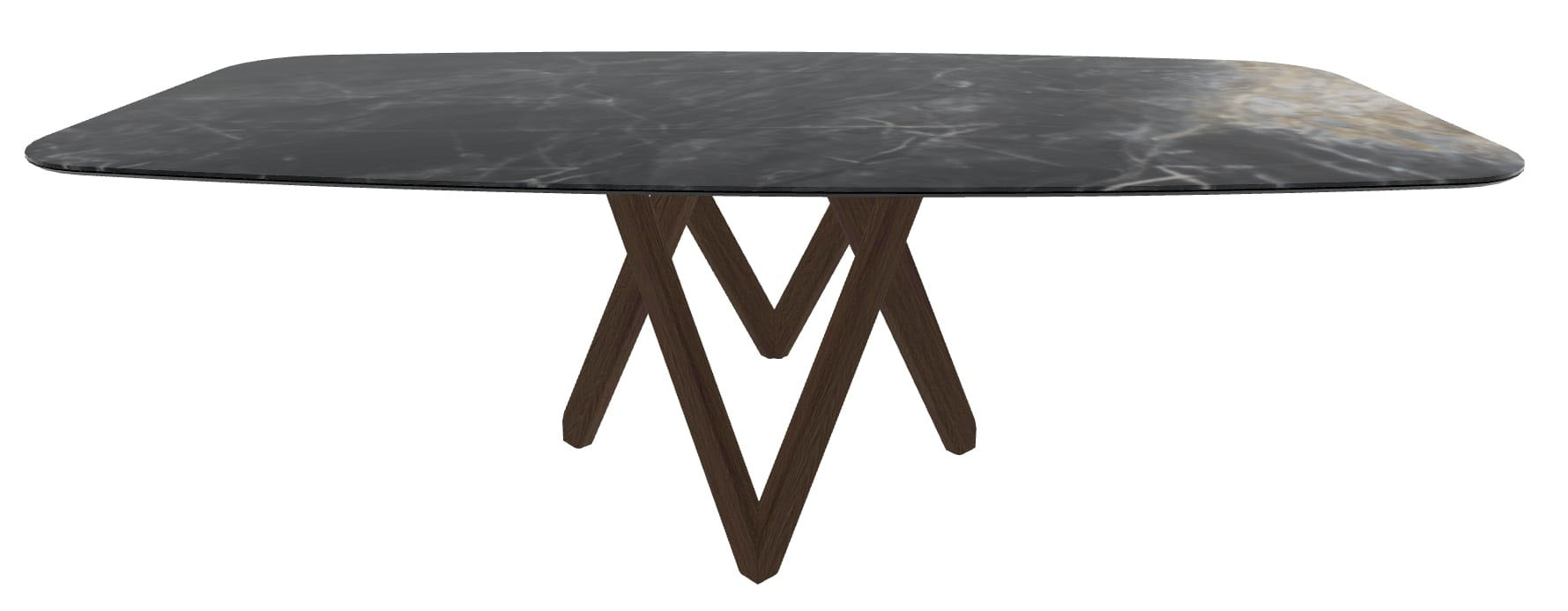 Cartesio W98.4-inch Ceramic/Metal/Wood Customizable Elliptical Dining Table
