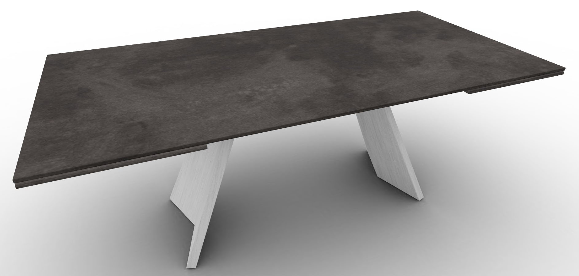 Icaro W78.7"-98.4"-118.1" Ceramic/Wood Customizable Extendable Rectangular Dining Table