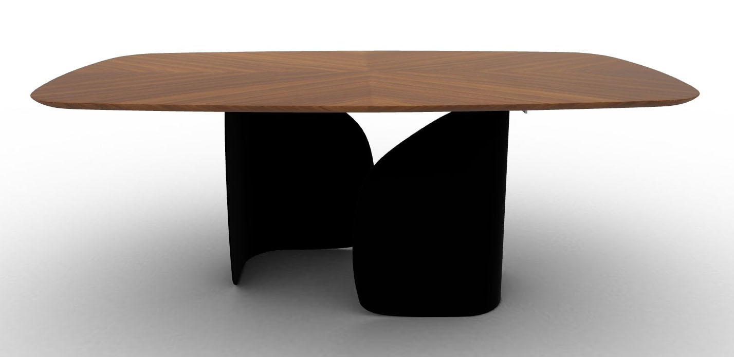 Twins Metal/Veneer Oval Dining Table