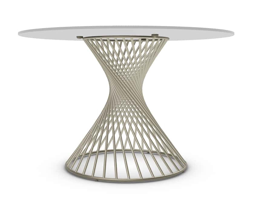 Vortex Metal/Glass Round Dining Table