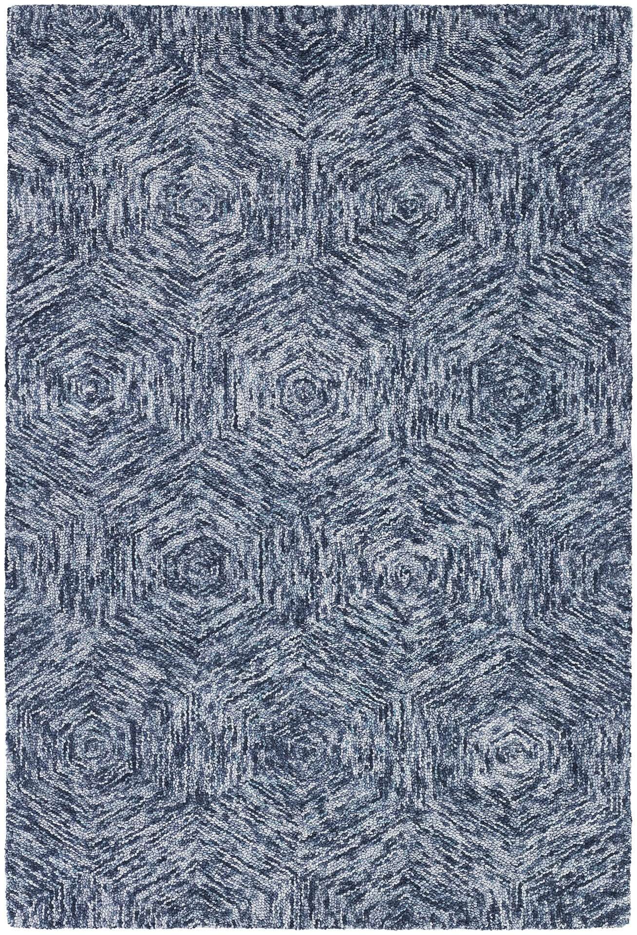 Galaxy Wool Rectangular Hand-knotted Rug, Composition 1