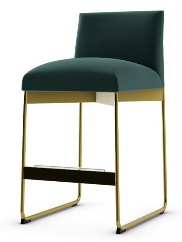 Gala Fabric/Metal Customizable Counter Stool