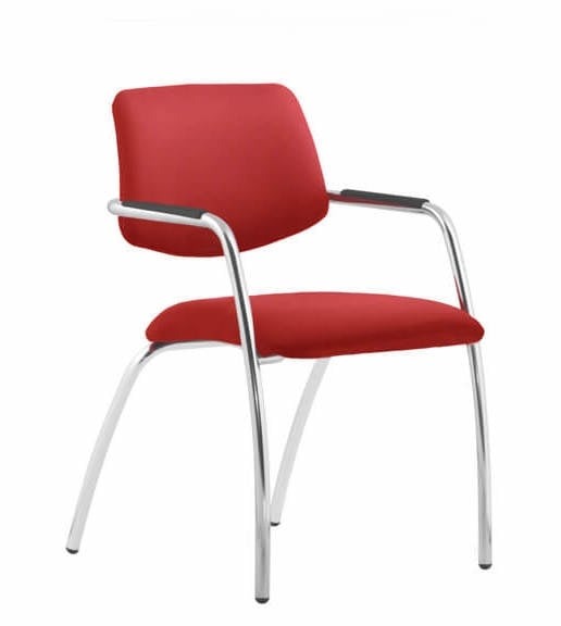 Gama Set of Visitor Armchairs, Upholstered Seat & Back, 4-leg Frame