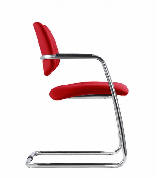 Gama Visitor Armchair, Upholstered Seat & Back, Cantilever Frame