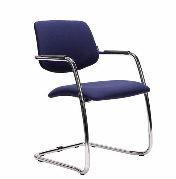 Gama Set of Visitor Armchairs, Upholstered Seat & Back, Cantilever Frame