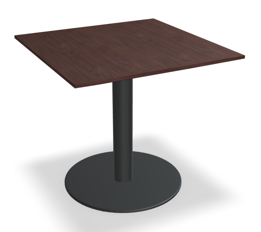 Gravity Square Pedestal Cafe Table w/Metal Base