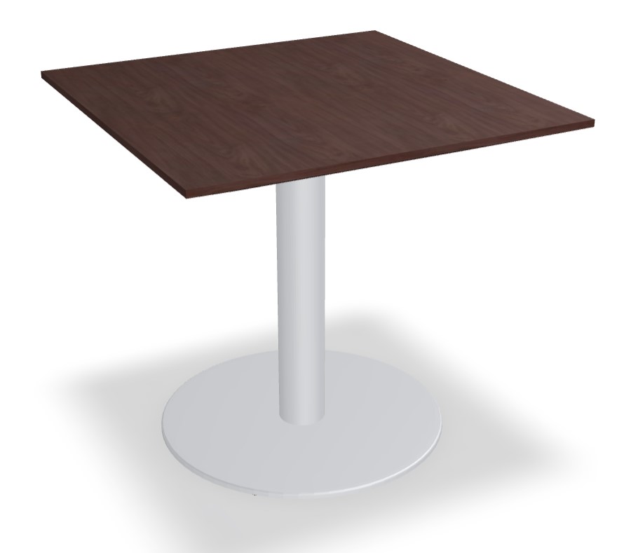 Gravity Square Pedestal Cafe Table w/Metal Base