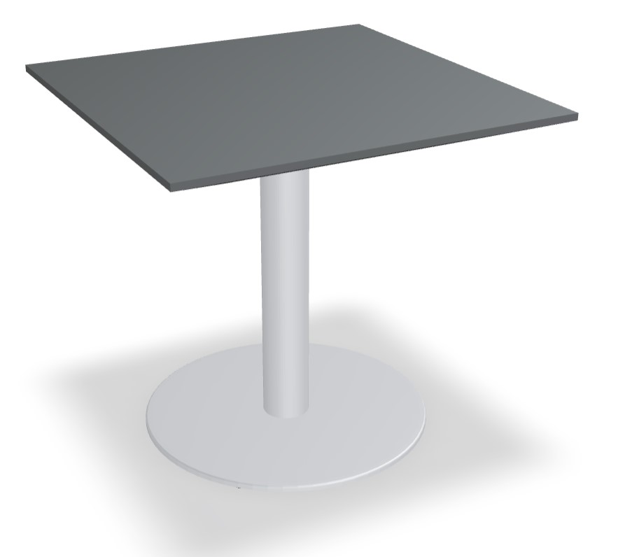 Gravity Square Pedestal Cafe Table w/Metal Base