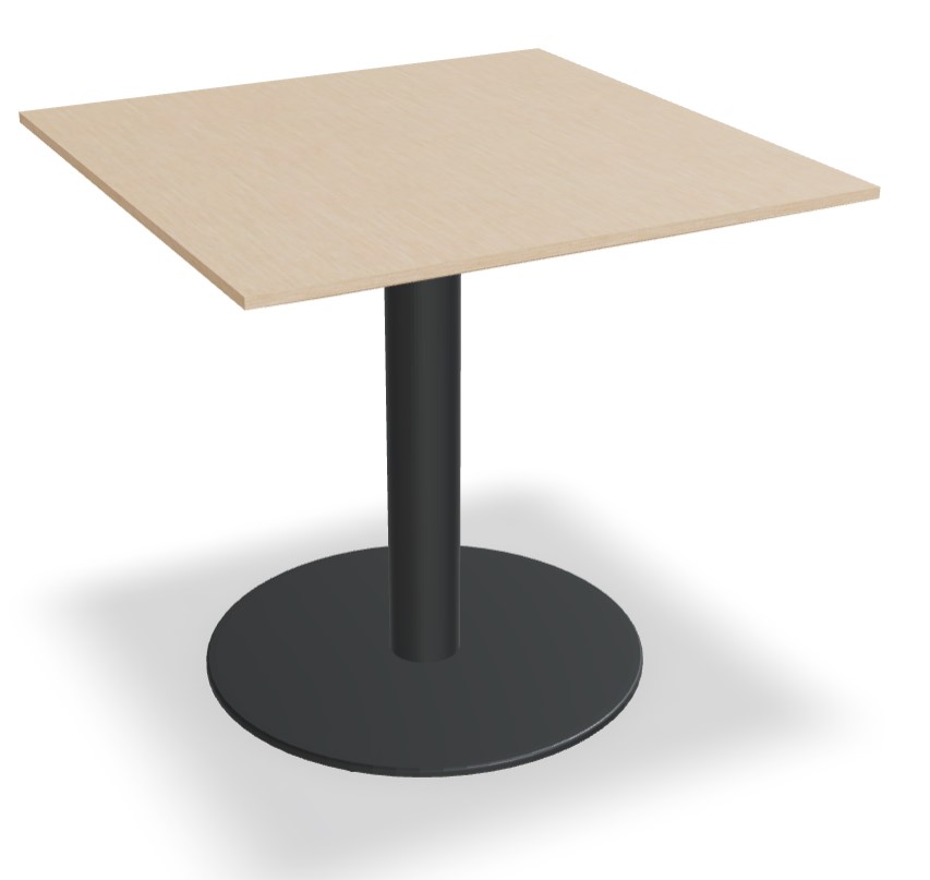 Gravity Square Pedestal Cafe Table w/Metal Base