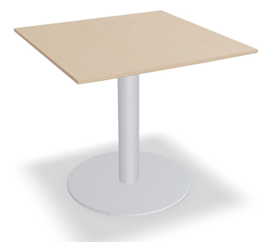 Gravity Square Pedestal Cafe Table w/Metal Base