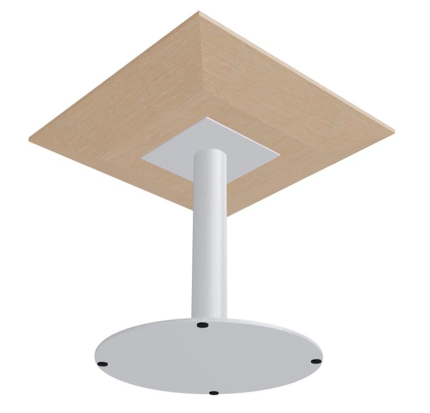 Gravity Square Pedestal Cafe Table w/Metal Base
