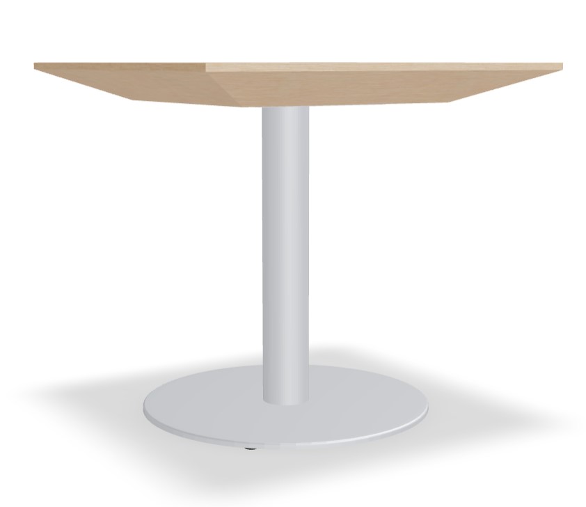 Gravity Square Pedestal Cafe Table w/Metal Base