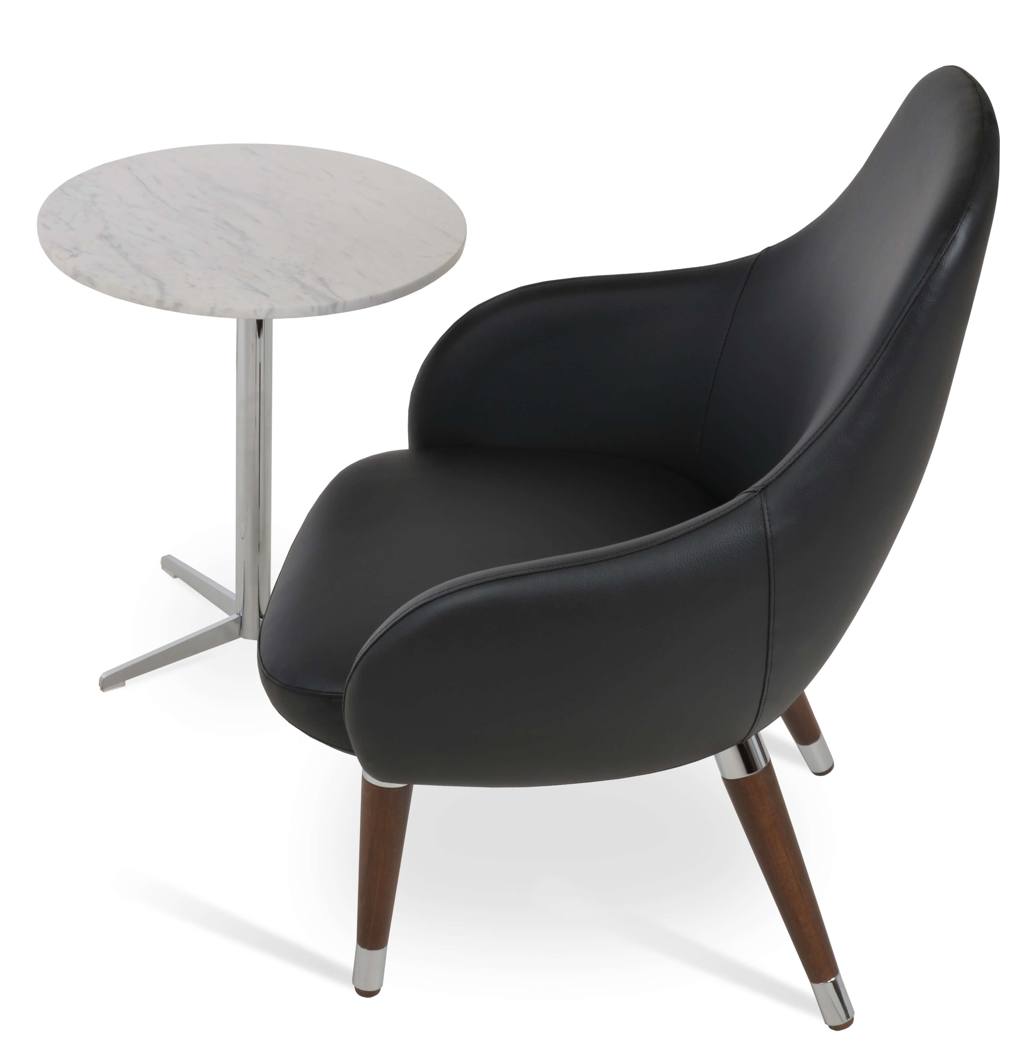 Gazel Lounge Arm Chair w/Wood Base