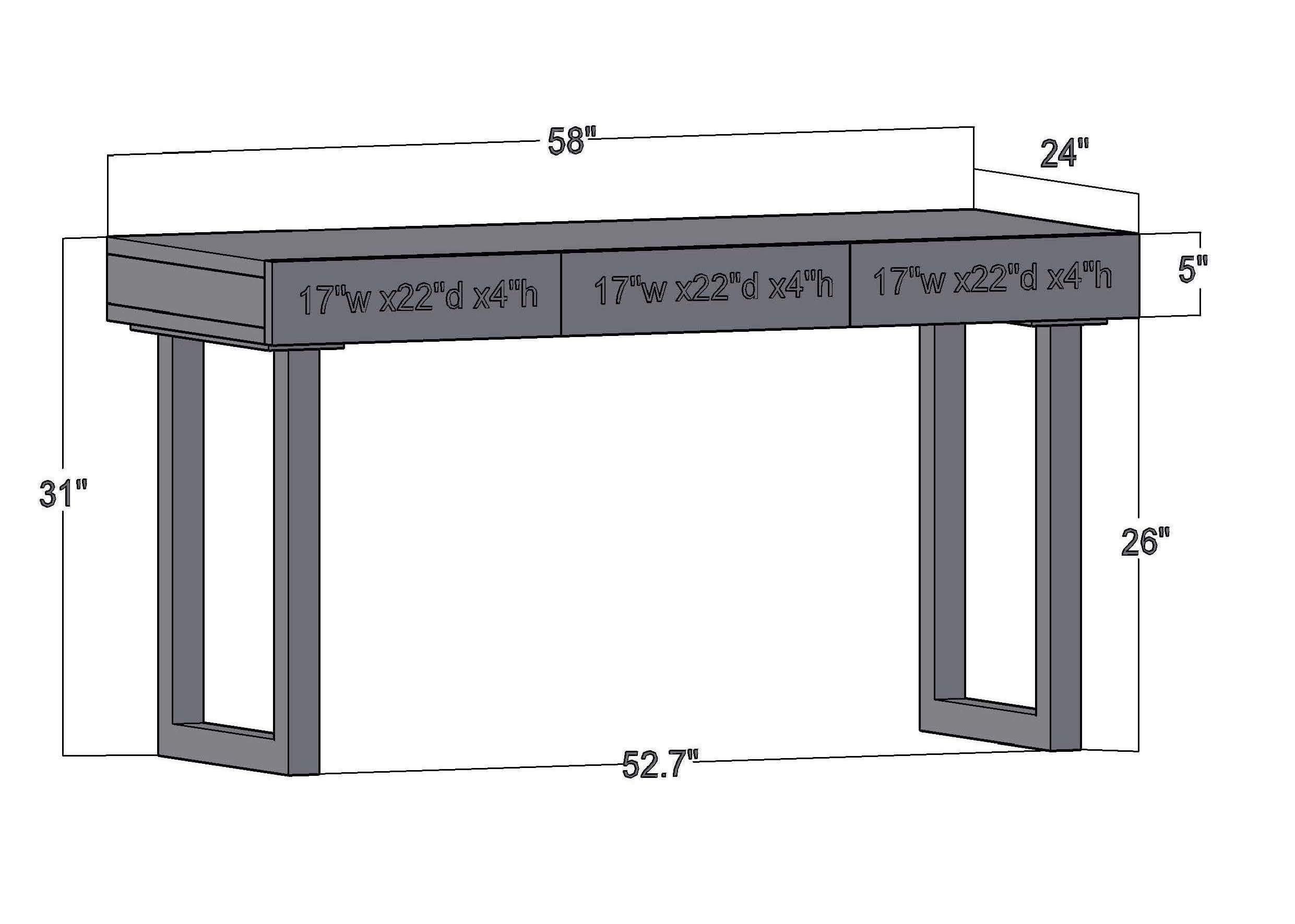 Glide 58" Office Desk w/ Storage