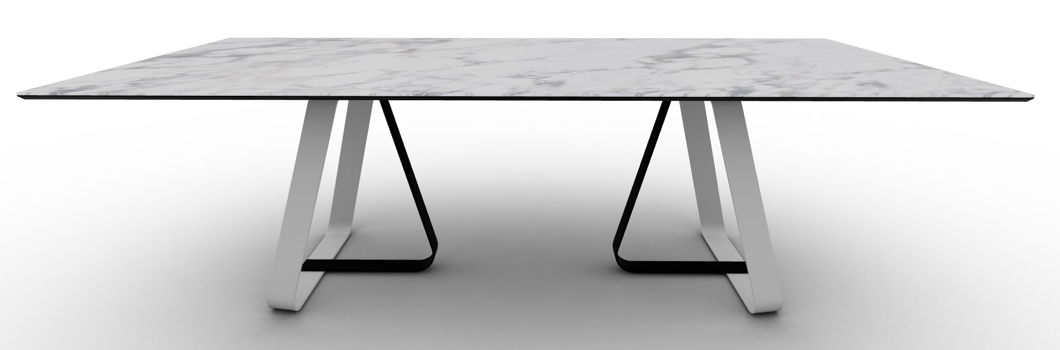 Sunshine W98.4-inch Ceramic/Metal Customizable Rectangular Dining Table