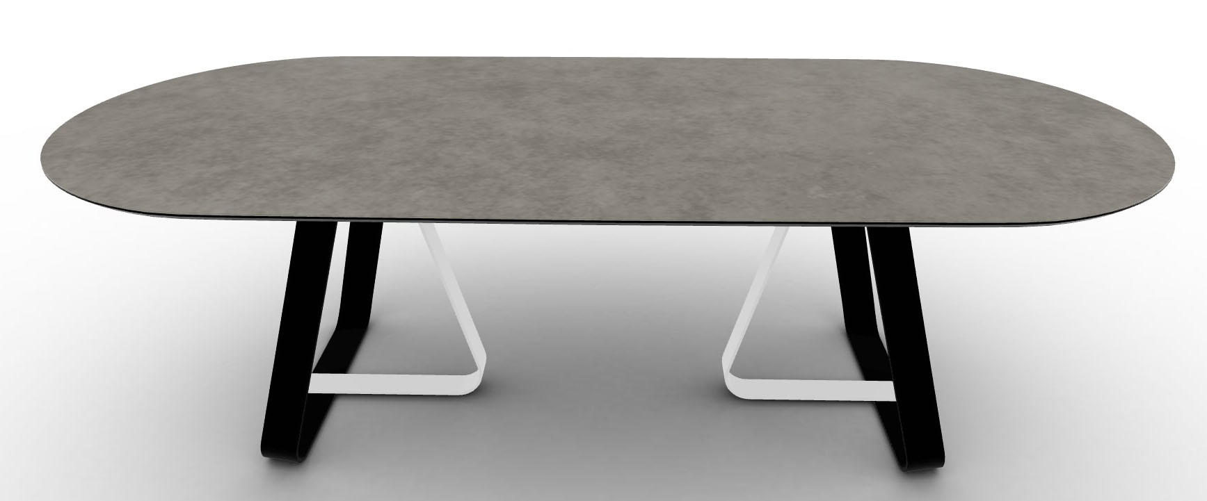 Sunshine W98.4-inch Ceramic/Metal Customizable Oval Dining Table