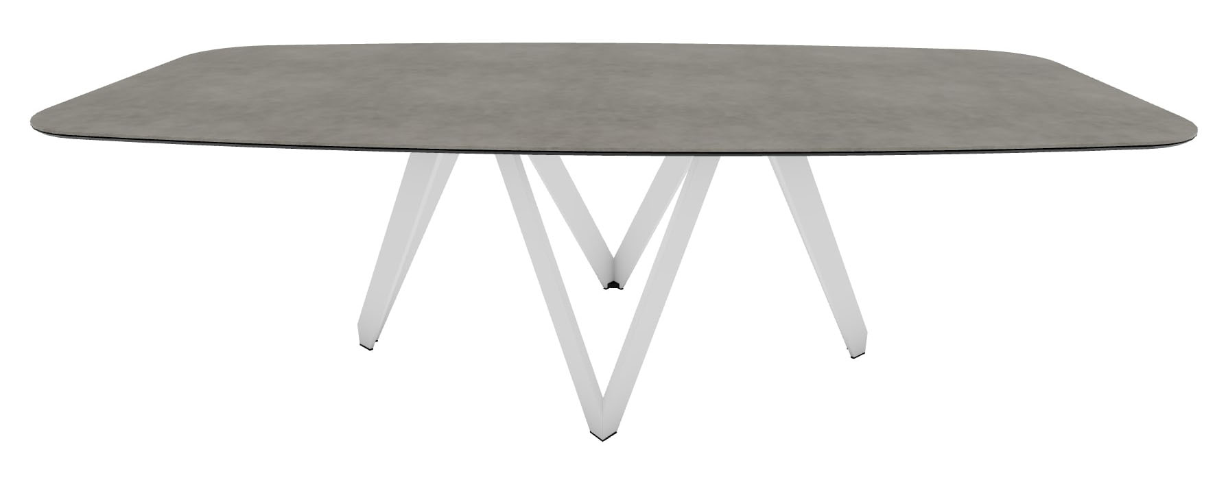 Cartesio W98.4-inch Ceramic/Metal/Wood Customizable Elliptical Dining Table