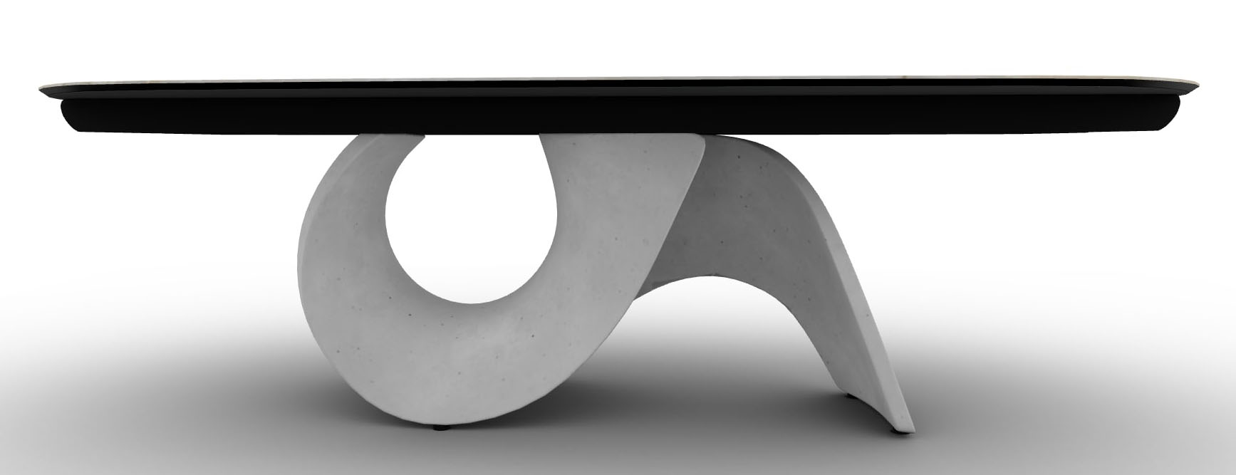 Seashell W98.4-inch Ceramic/Cement Customizable Oval Dining Table