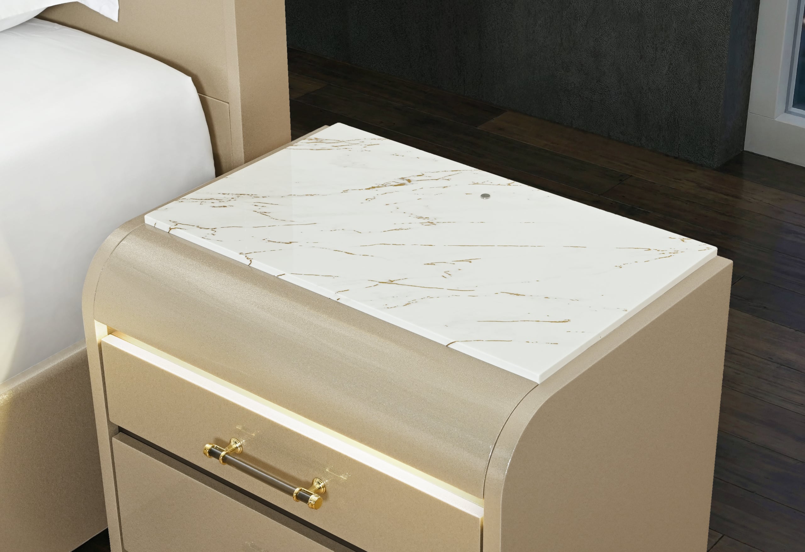 Genesis 2-Drawer Nightstand with LED