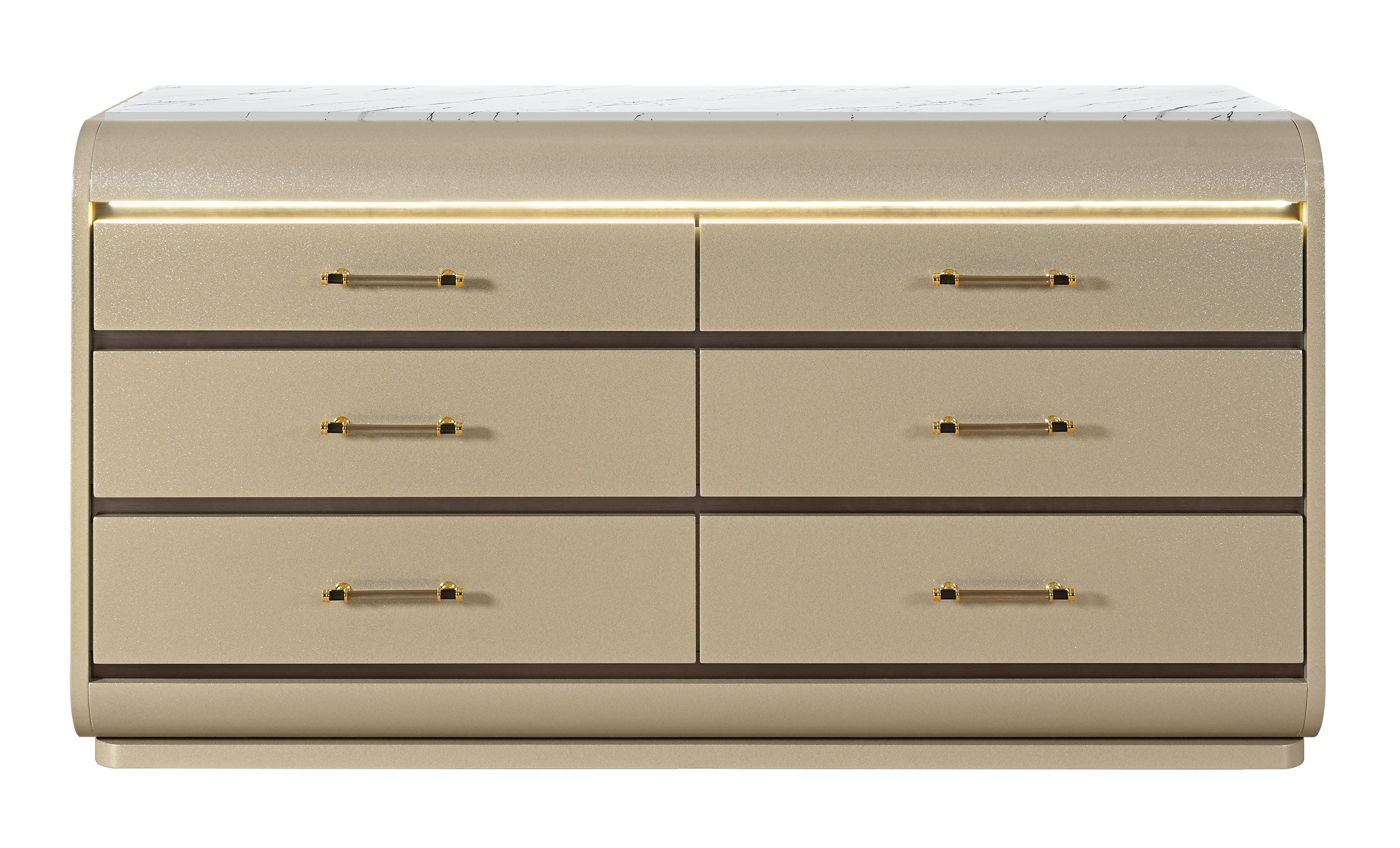Genesis 6-Drawer Double Dresser with LED