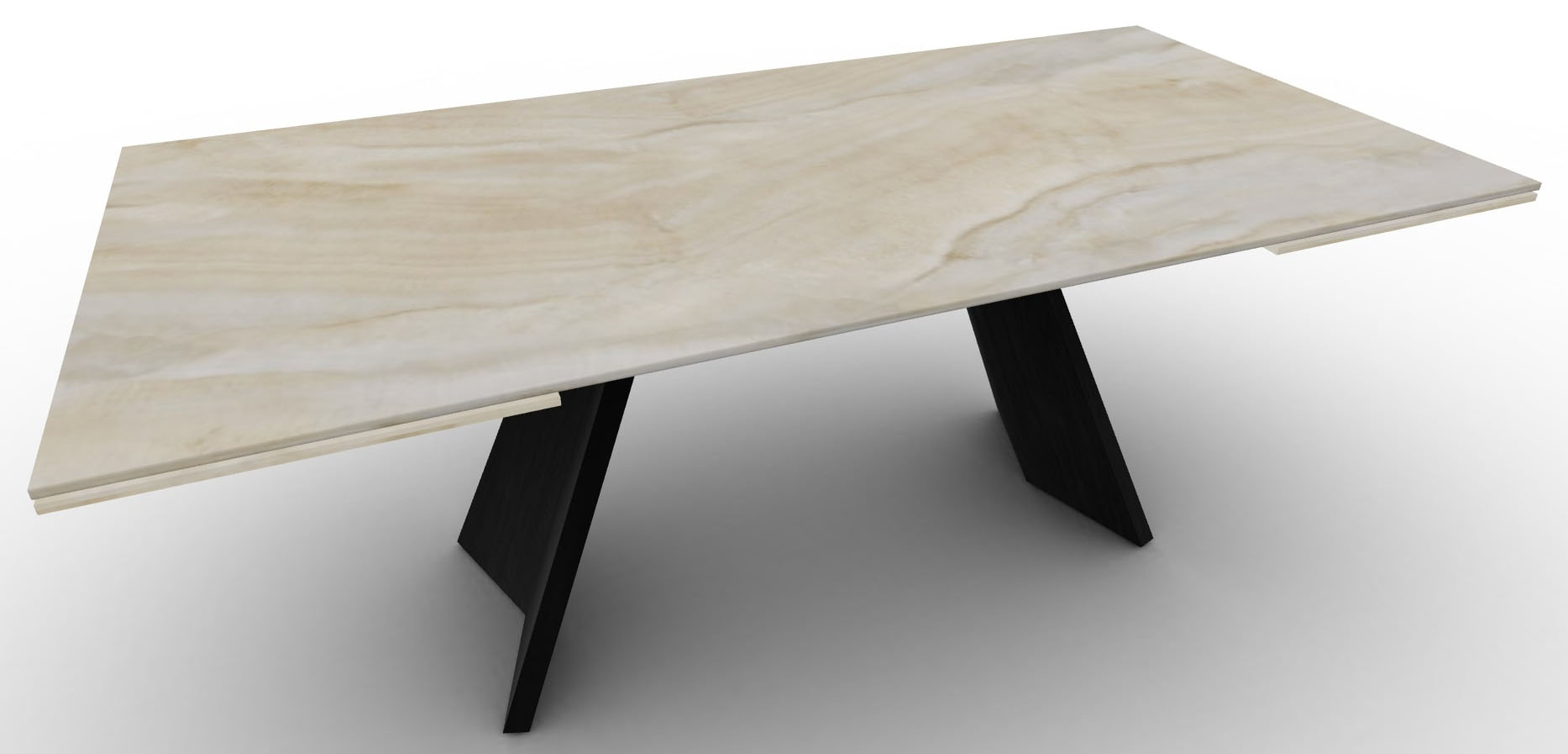 Icaro W78.7"-98.4"-118.1" Ceramic/Wood Customizable Extendable Rectangular Dining Table
