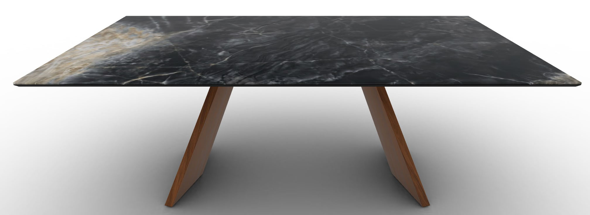 Icaro W78.7-inch Ceramic/Wood Customizable Rectangular Dining Table