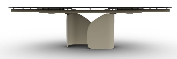 Twins Metal/Ceramic Rectangular Extendable Dining Table w/Rounded Corners