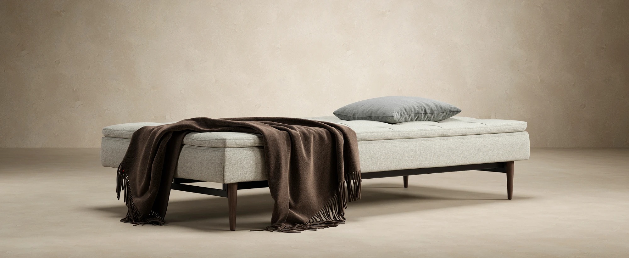 Dublexo Deluxe Fabric Sofa Bed w/Dark Wood Styletto Legs