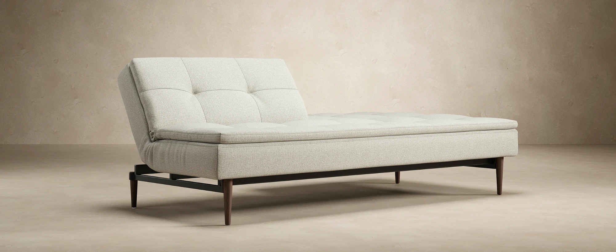 Dublexo Deluxe Fabric Sofa Bed w/Dark Wood Styletto Legs