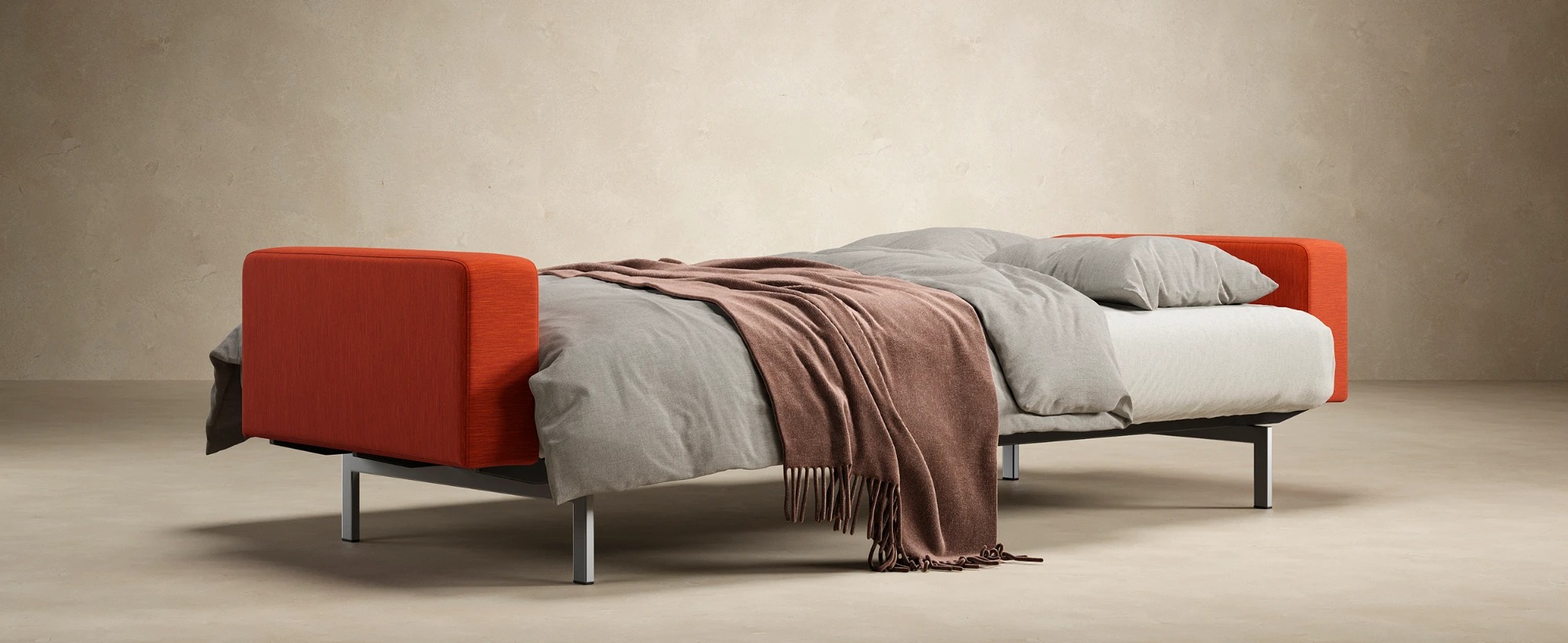 Dublexo Deluxe Fabric Sofa Bed w/Arms & Stainless Steel Legs